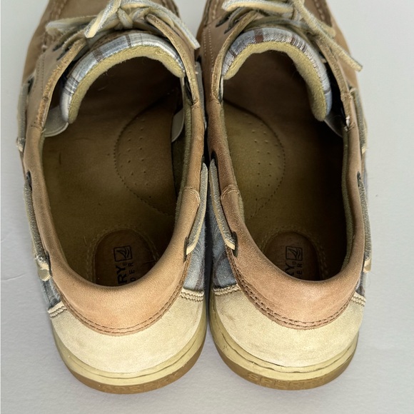 Sperry Top Side with Blue plaid Tan Boat Shoes and Non-Slip Sole - Picture 4 of 7